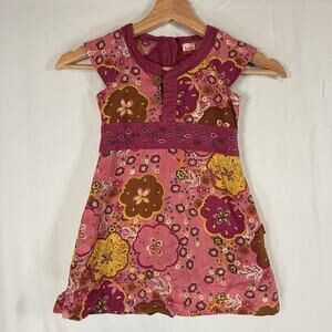 Shilav Boho Beaded Toddler Girls SIZE 3T Floral Dress Pink Retro Cotton Spring